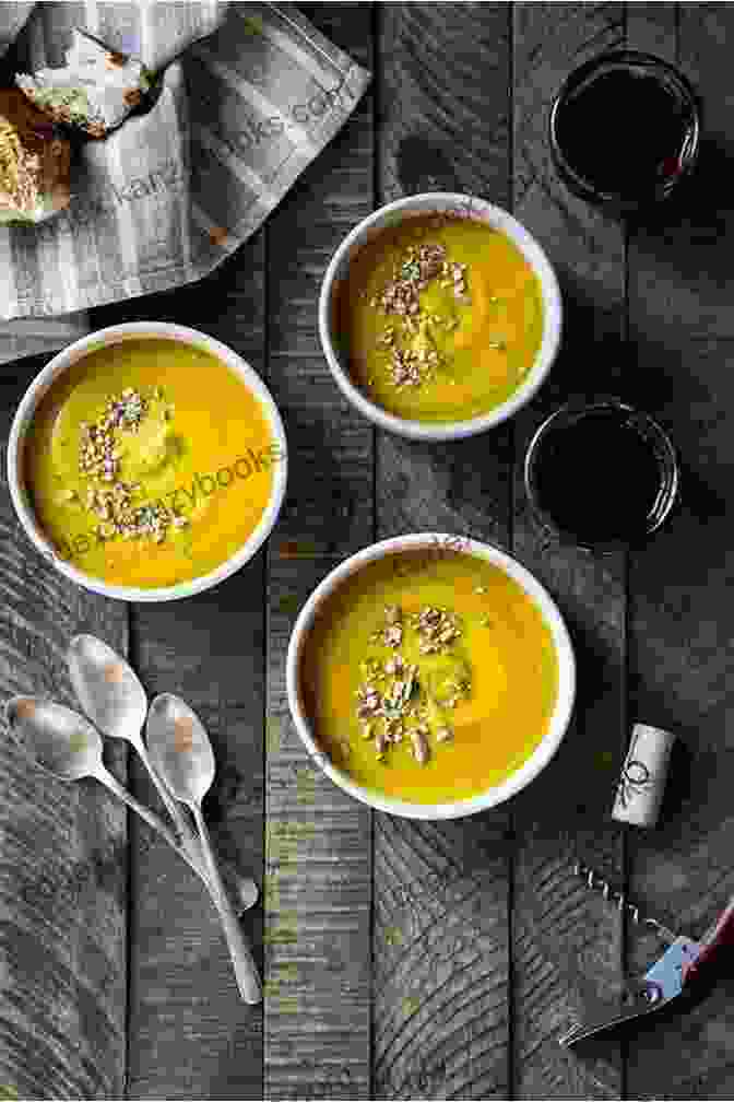 A Warm And Inviting Bowl Of Pumpkin Bisque, Adorned With Toasted Pumpkin Seeds And A Sprinkle Of Nutmeg, Capturing The Essence Of Autumn. 123 Amazing Bisque Recipes: A Bisque Cookbook To Fall In Love With