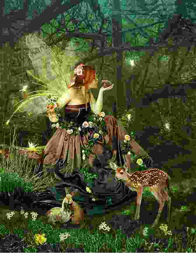 A Young Woman Surrounded By Faeries In A Moonlit Forest Initiation: My Faery Soul Awakening