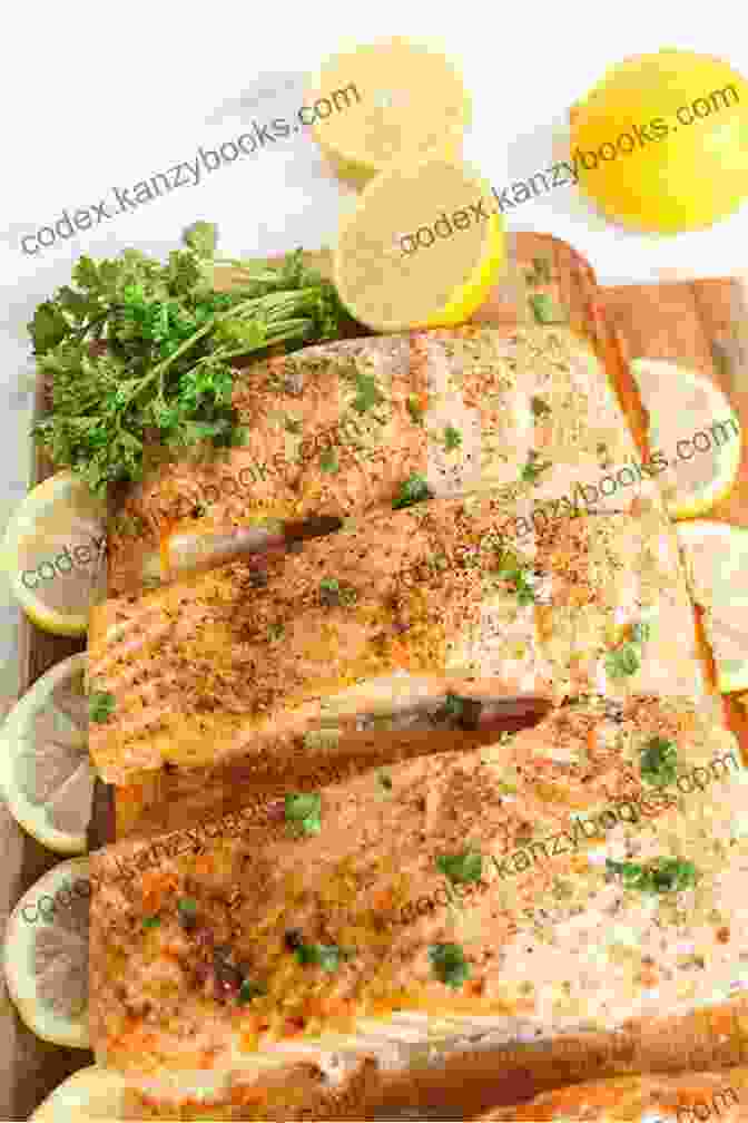 Perfectly Grilled Salmon Fillet Topped With A Zesty Lemon Herb Butter, Served With Roasted Asparagus And Quinoa Vegetarian Cookbook: Over 135 Quick And Easy Gluten Free Low Cholesterol Whole Foods Recipes Full Of Antioxidants Phytochemicals