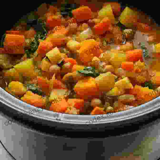 Photo Of A Delicious Vegan Stew Made In A Slow Cooker VEGAN: DUMP DINNER: 65 Vegan Recipes For Beginners On A Budget And High Protein Cookbook (One Pot Slow Cooker Raw Food Vegetarian)